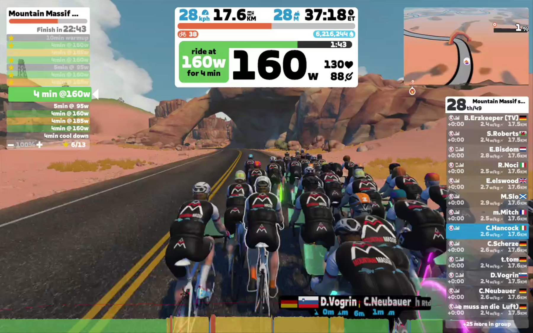 Zwift - Group Workout: Mountain Massif structured training - Threshold Sandwich (E) on Tempus Fugit in Watopia