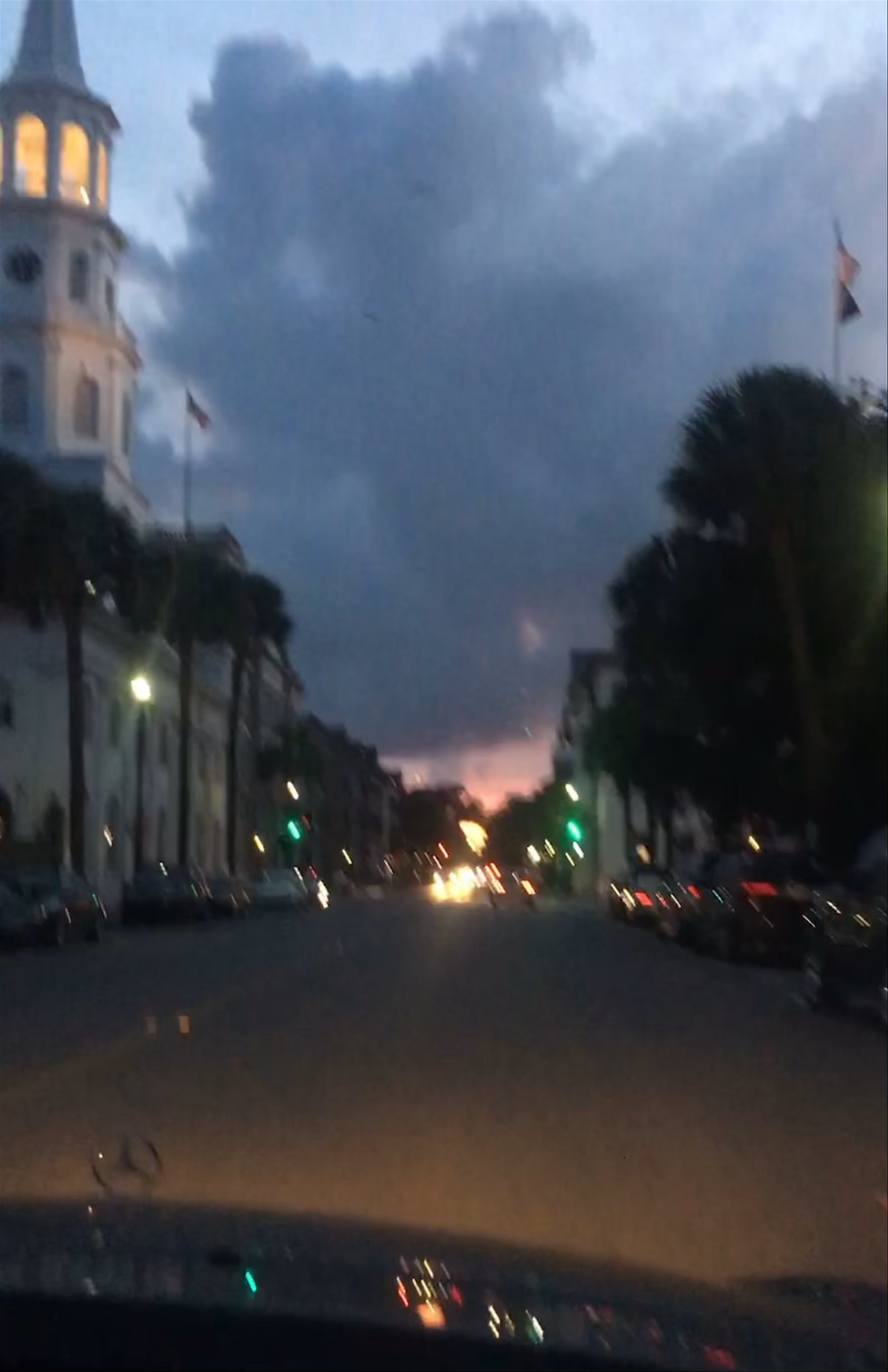 Charleston Evening Drive: Moody Skies and Historic Streets