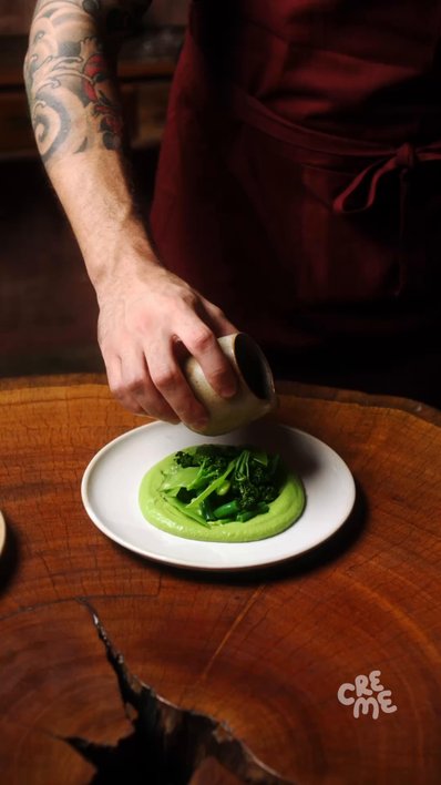 Pea Purée with Green Vegetables