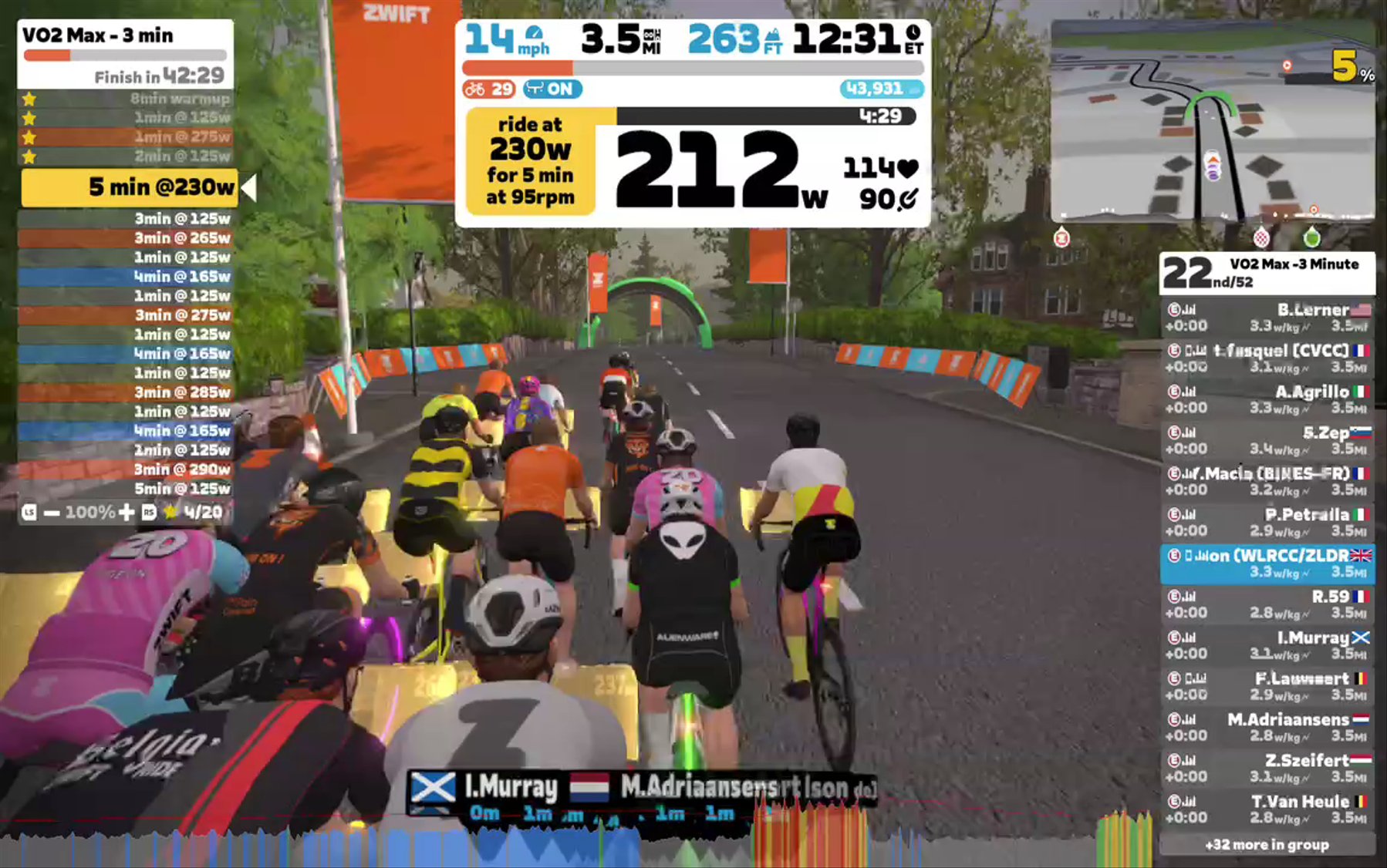 Zwift - Group Workout: VO2 Max -3 Minute (E) on Queen's Highway in Yorkshire