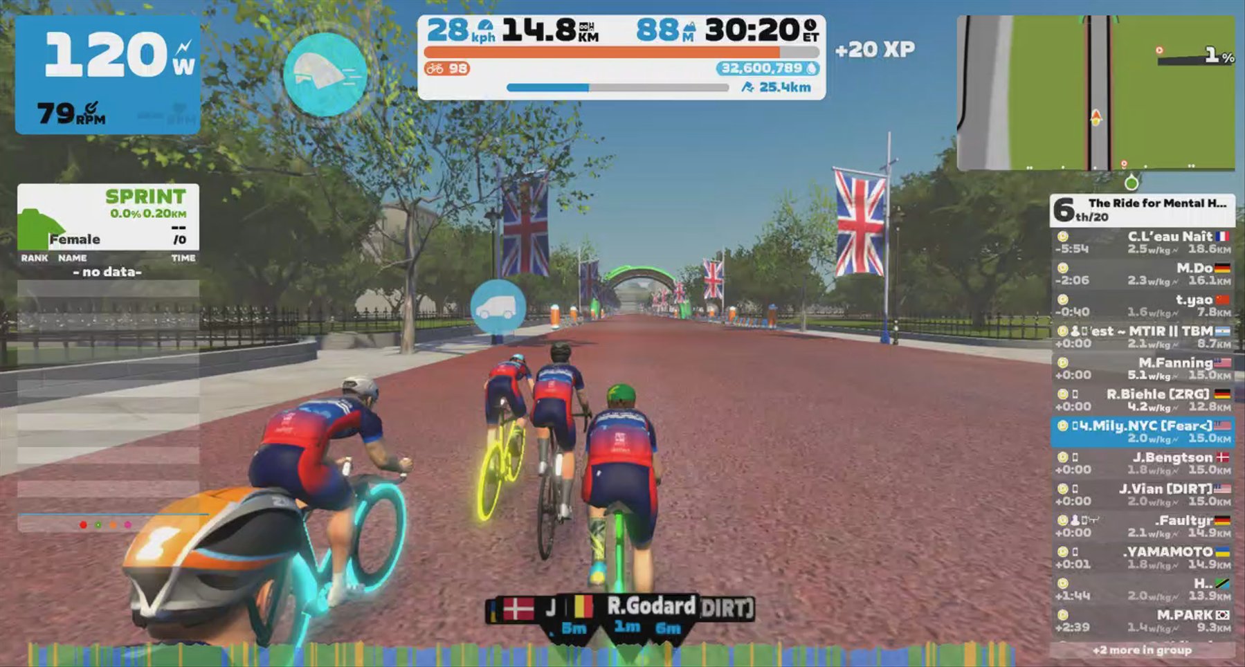Zwift - Group Ride: The Ride for Mental Health presented by Bear Mountaineers (D) on The London Pretzel in London