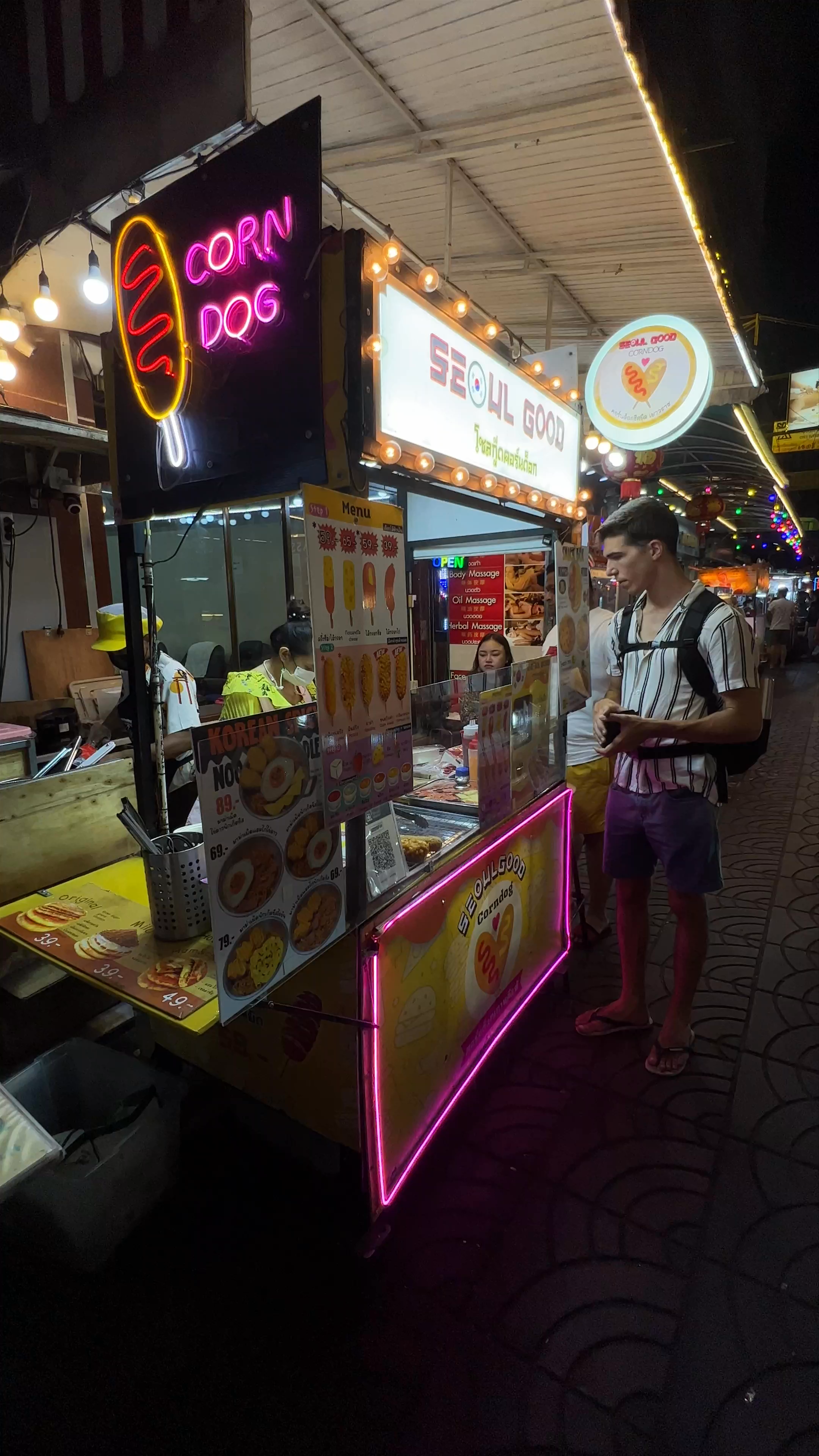 Seoul Good Corndog at Krung Thon Bridge Night Market in Bangkok