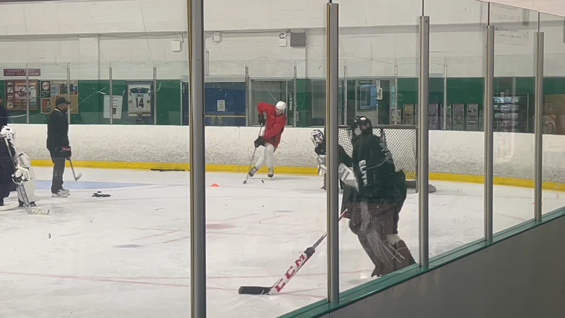 Lucas Disiewich with shooter  Emmitt Finnie at PFGS Elite Camp