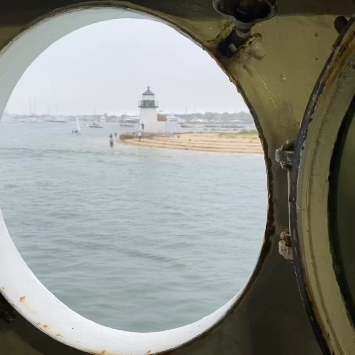 Steamship Authority - Starboard porthole view Rounding Nantucket's Brant Point Welcome safe Harbor #NOLA_Haiku  #BrantPoint #GrayLady #Nantucket - Tours Near Me - Nantucket, Massachusetts