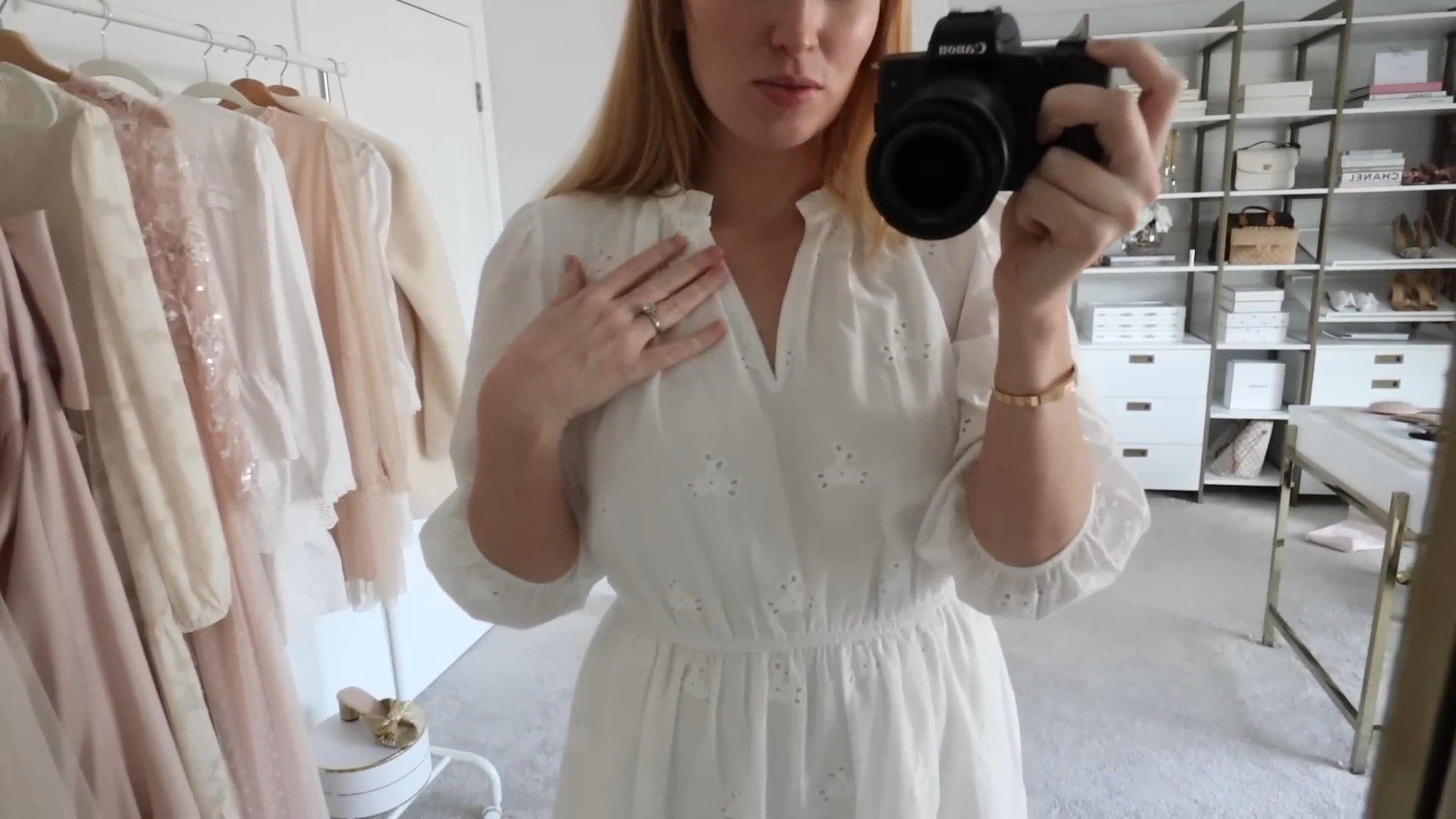 Target for Spring! Try On Haul - White Eyelet Long Sleeve Dress