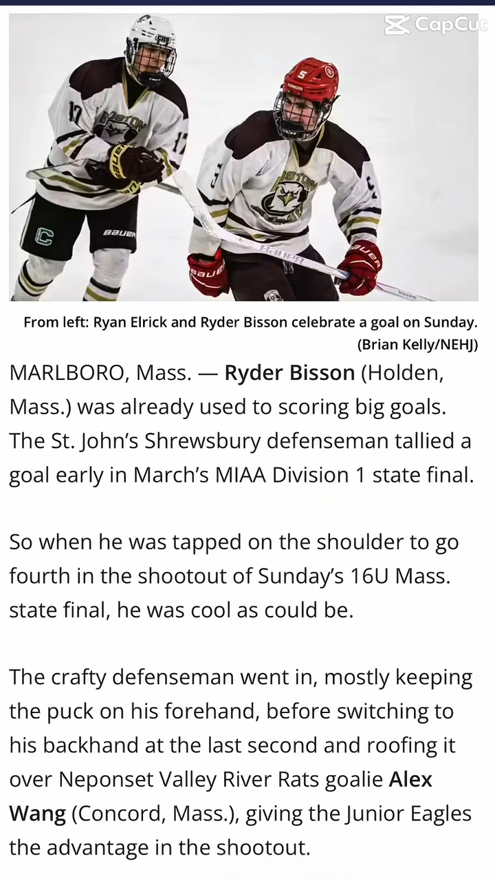 Ryder Bisson's OT Heroics: 2 Goals in Mass Hockey Championship