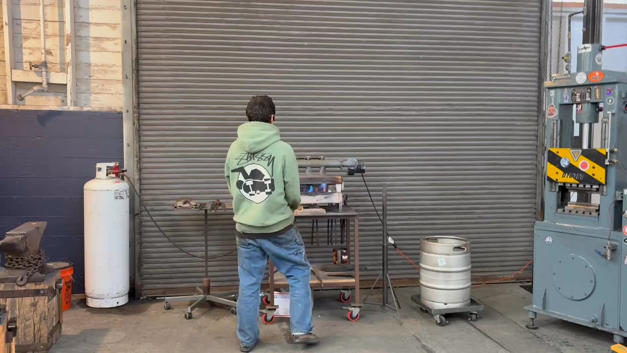 Lawless Forge - Ben heating up the grill. - Art Classes Near Me - Seattle, Washington