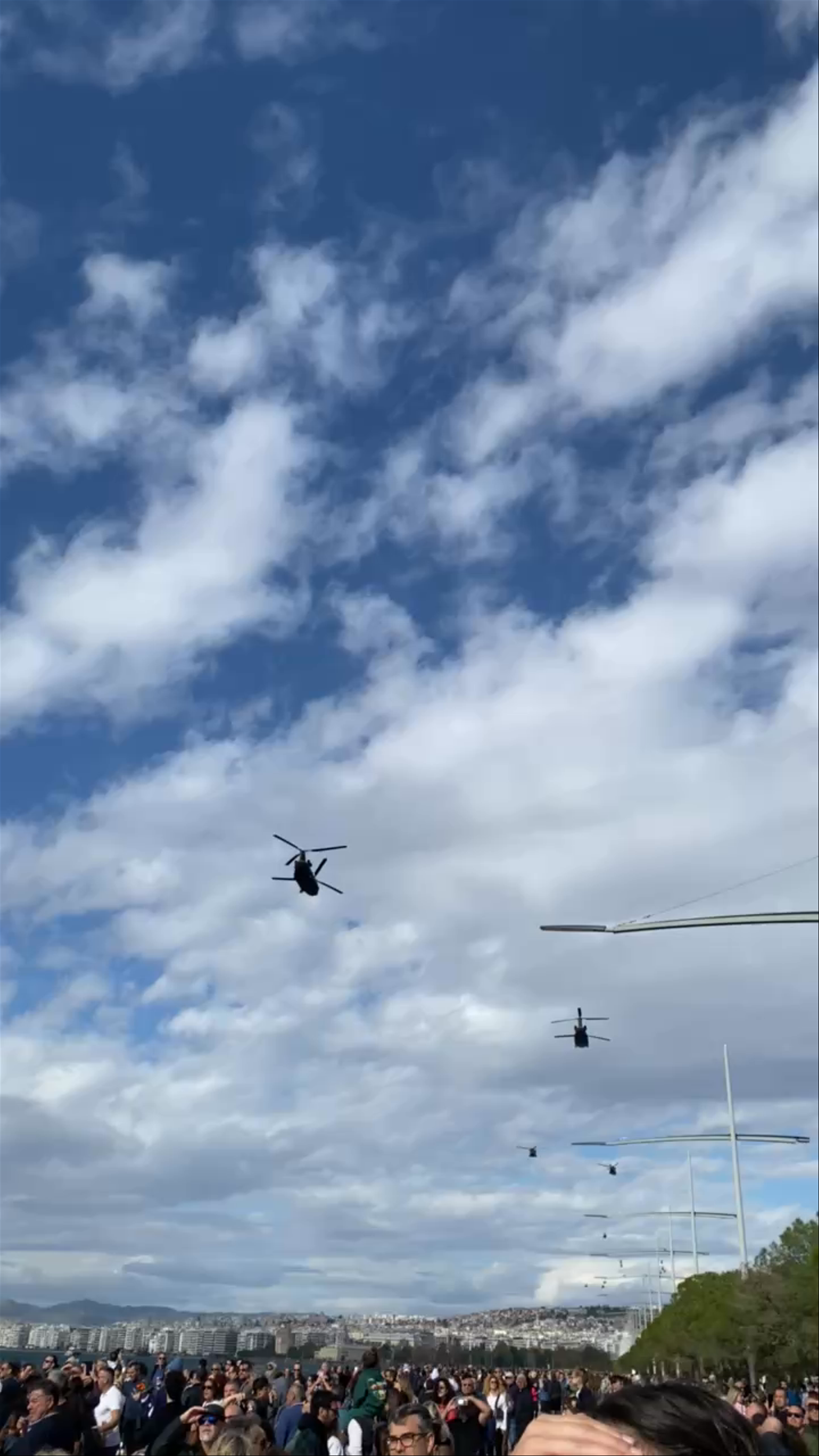 Helicopter Flyover at Thessaloniki Waterfront Military Event