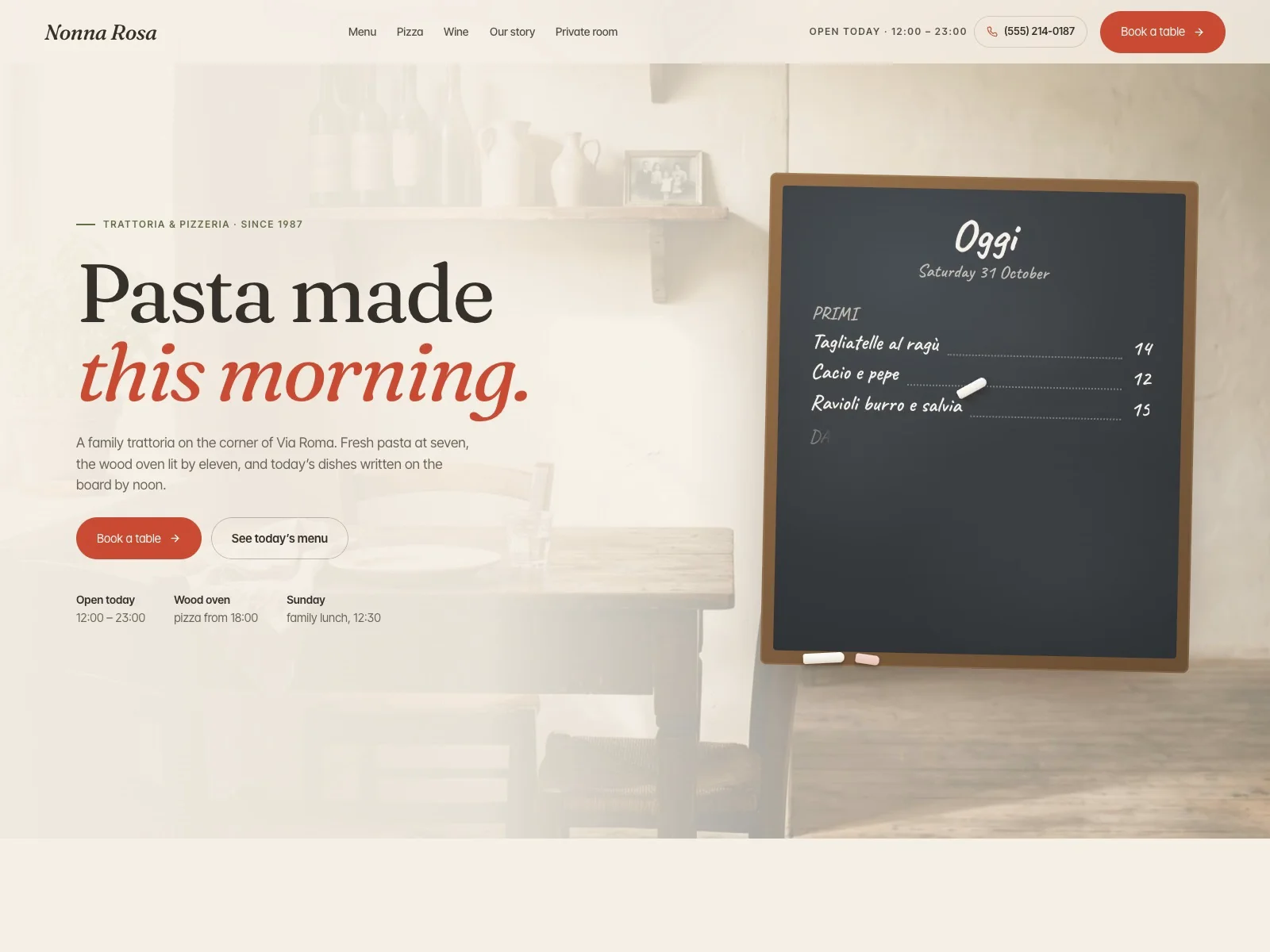 Trattoria & Pizzeria by SoloFoundry - design asset by Framer