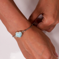 Larimar Sapphire Heart Sterling Silver Bracelet