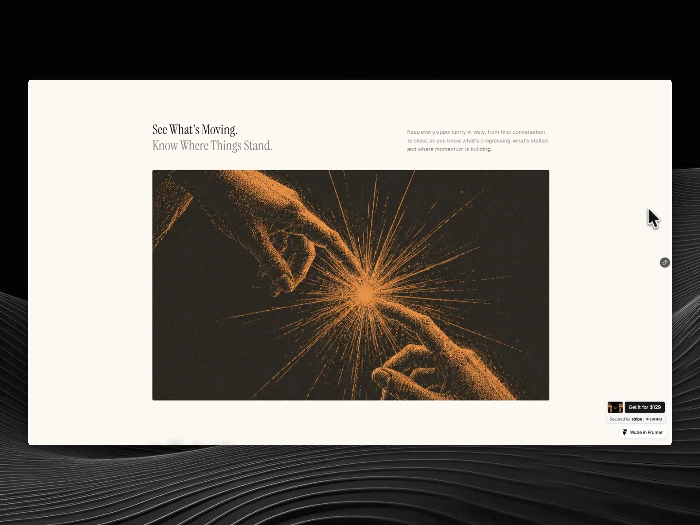 Current is a premium @framer template for SaaS, AI, software, and technology products.