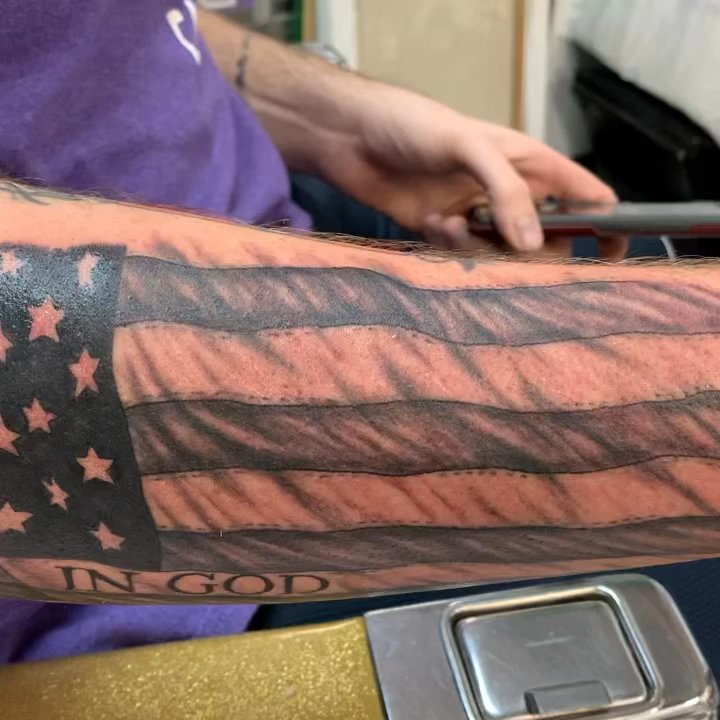 Dunkin’ - #bobby@modernagetattoos.com #flagtattoo #bobbymeyers #ingodwetrusttattoo - Donuts Near Me - Nanuet, New York