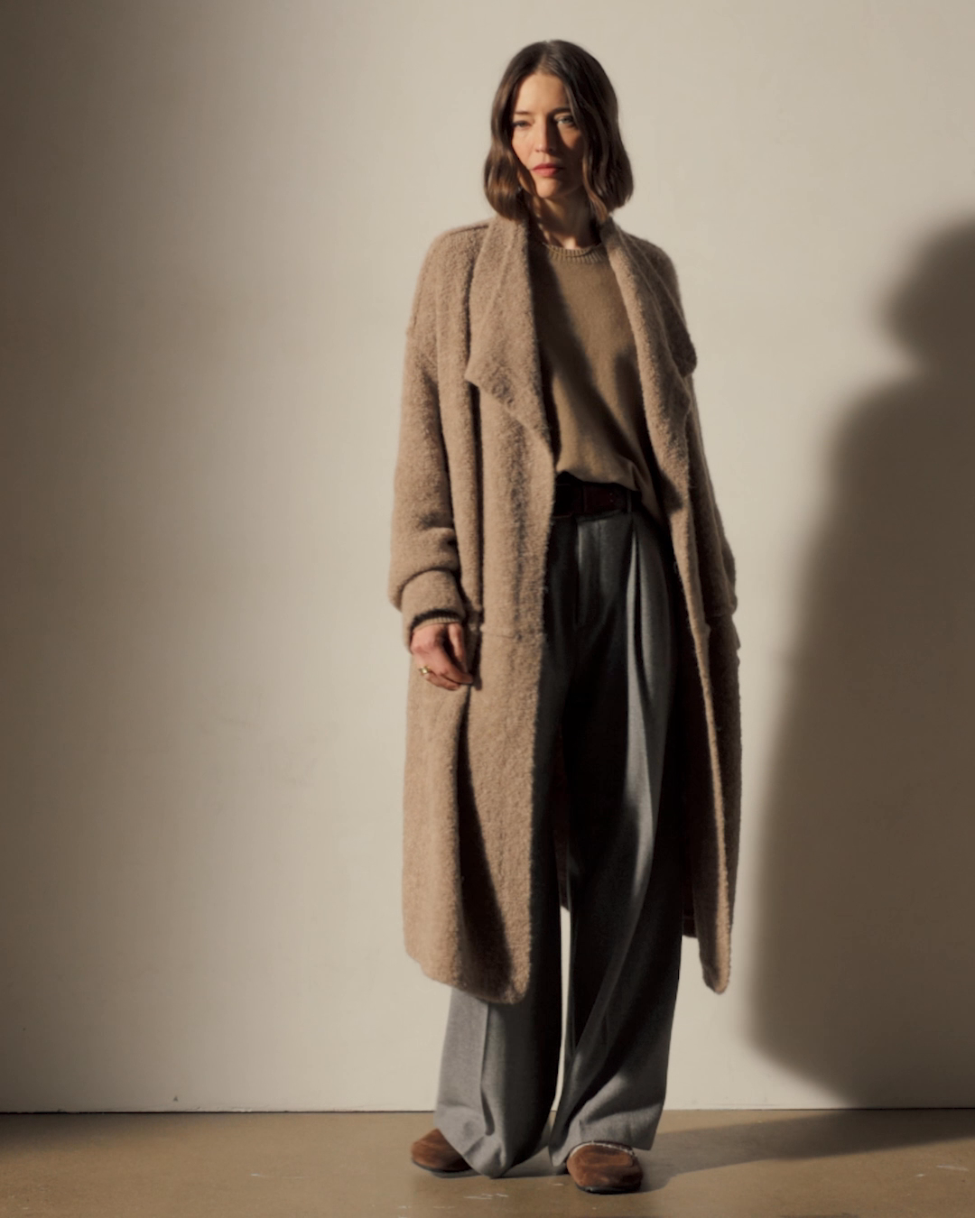 定価36万【おまけ有】cashmere boucle rever coat Boucle Blend Cashmere Coat - Soft Beige | James Perse Los Angeles