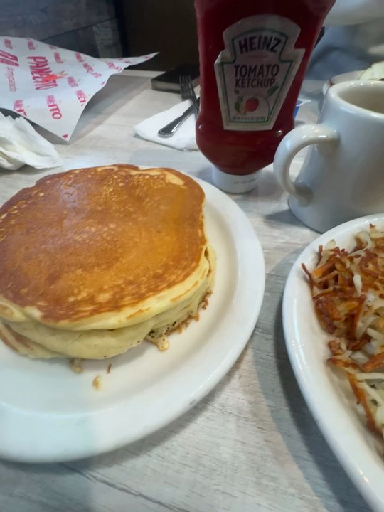 Loaded Cafe - Long Beach - Loaded Steak & Eggs with pancakes on the side. - American Near Me - Long Beach, California