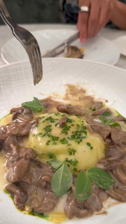 Le Jardinier - Mushroom raviolo - French Near Me - Houston, Texas