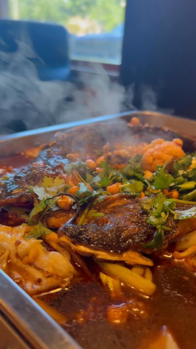 Hunan Color - Everytime I order this grilled whole fish, soooo good, crispy outside, tender inside and big portion with lots of veggies inside - Chinese Near Me - Rocklin, California