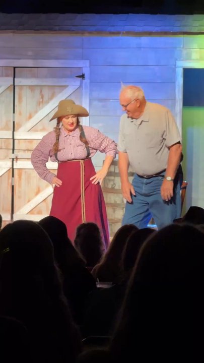 WhoDunnit Hoedown - This lady carries the show and the funniest part of the show was her improvised interaction with this audience member. - Performing Arts Near Me - Branson, Missouri