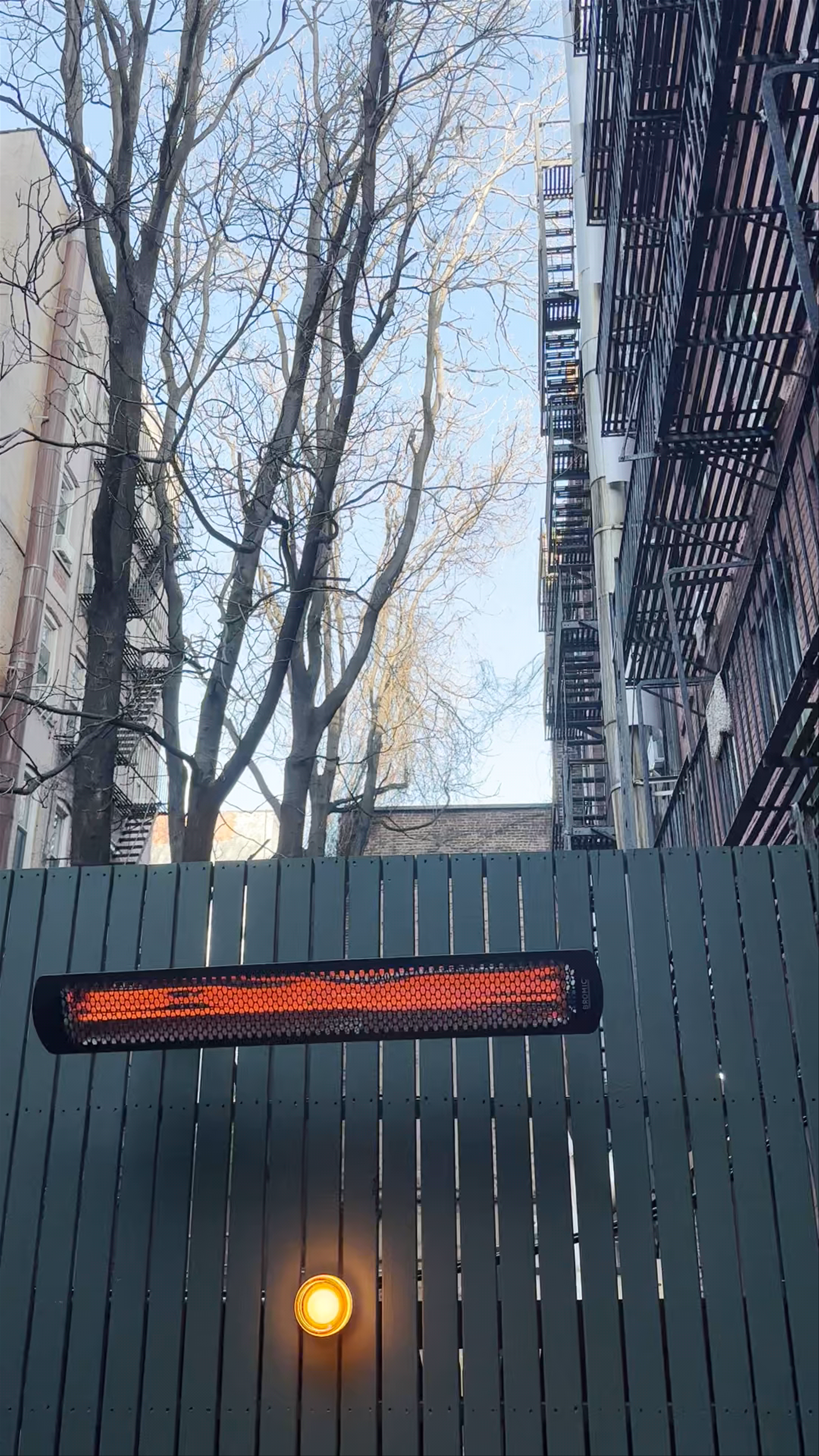 Cozy Winter Courtyard Cafe on Bleecker Street, New York