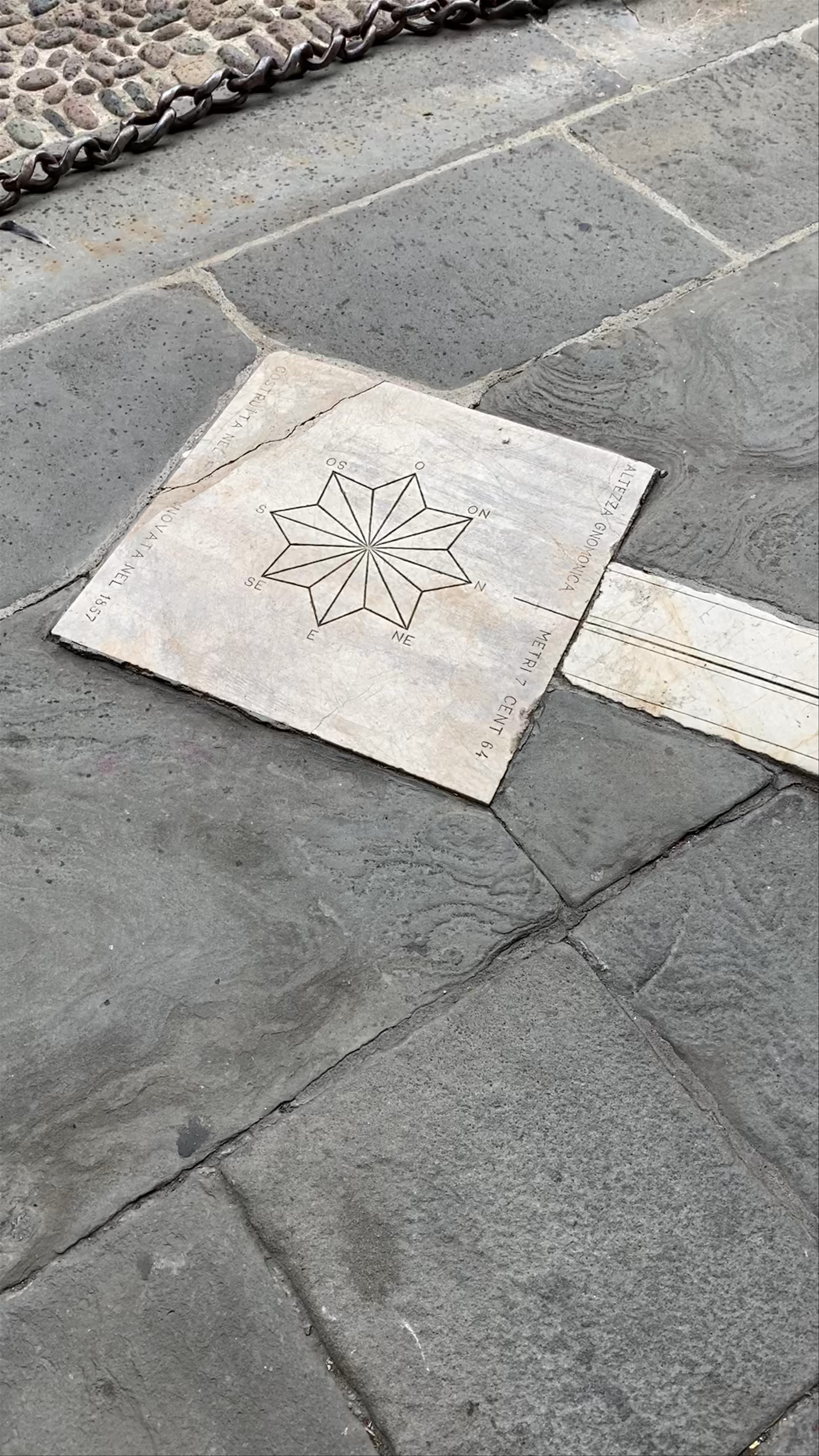 Historic Astronomical Meridian Line at Piazza Vecchia, Bergamo