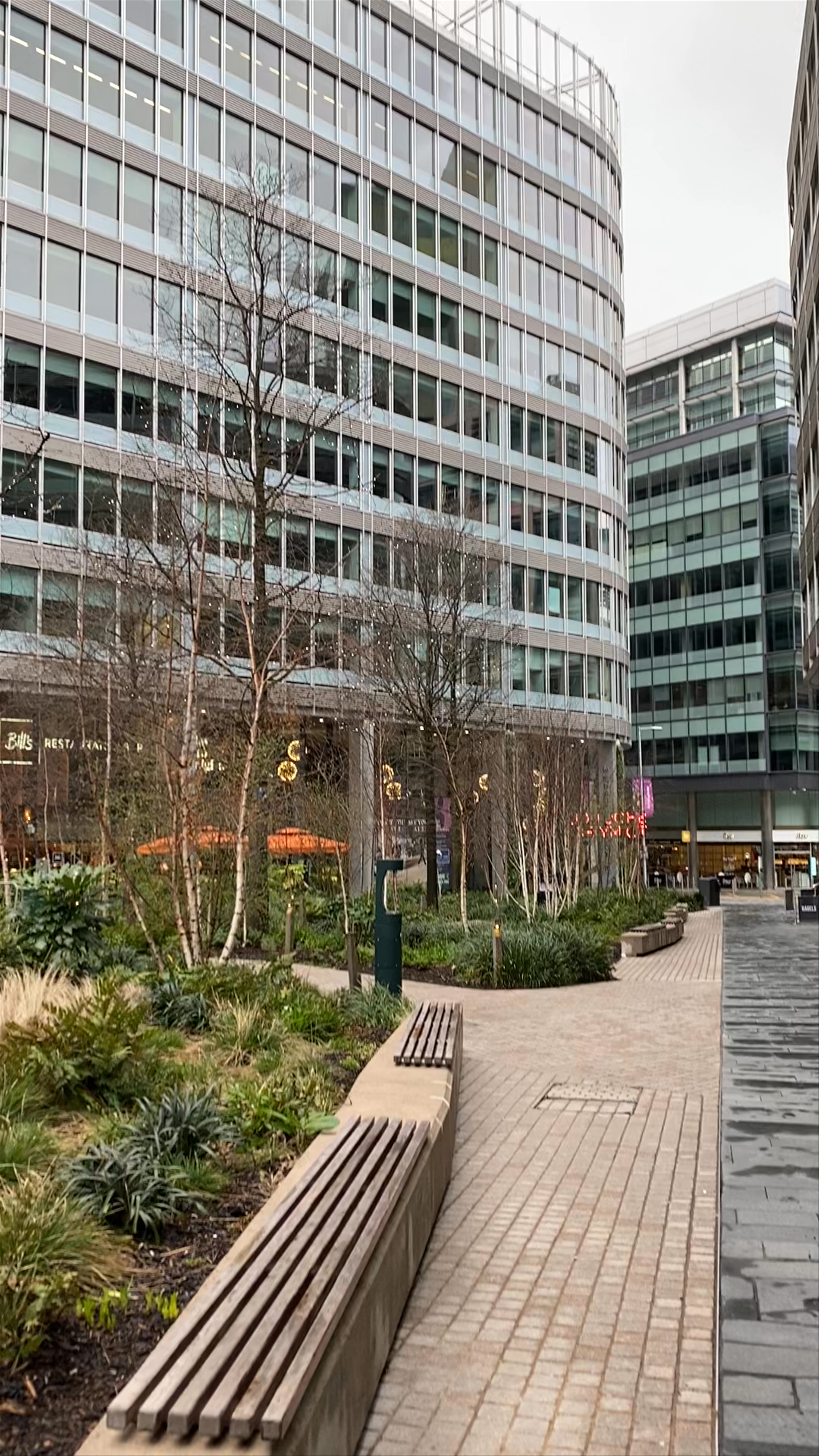 Strolling Through Spinningfields Square, Manchester