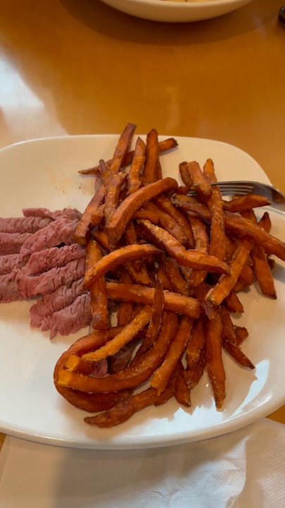 Jacks Urban Eats - Sweet Potato Fries - Small Kids Steak Plate Cesar Chicken Salad - New American Near Me - Roseville, California