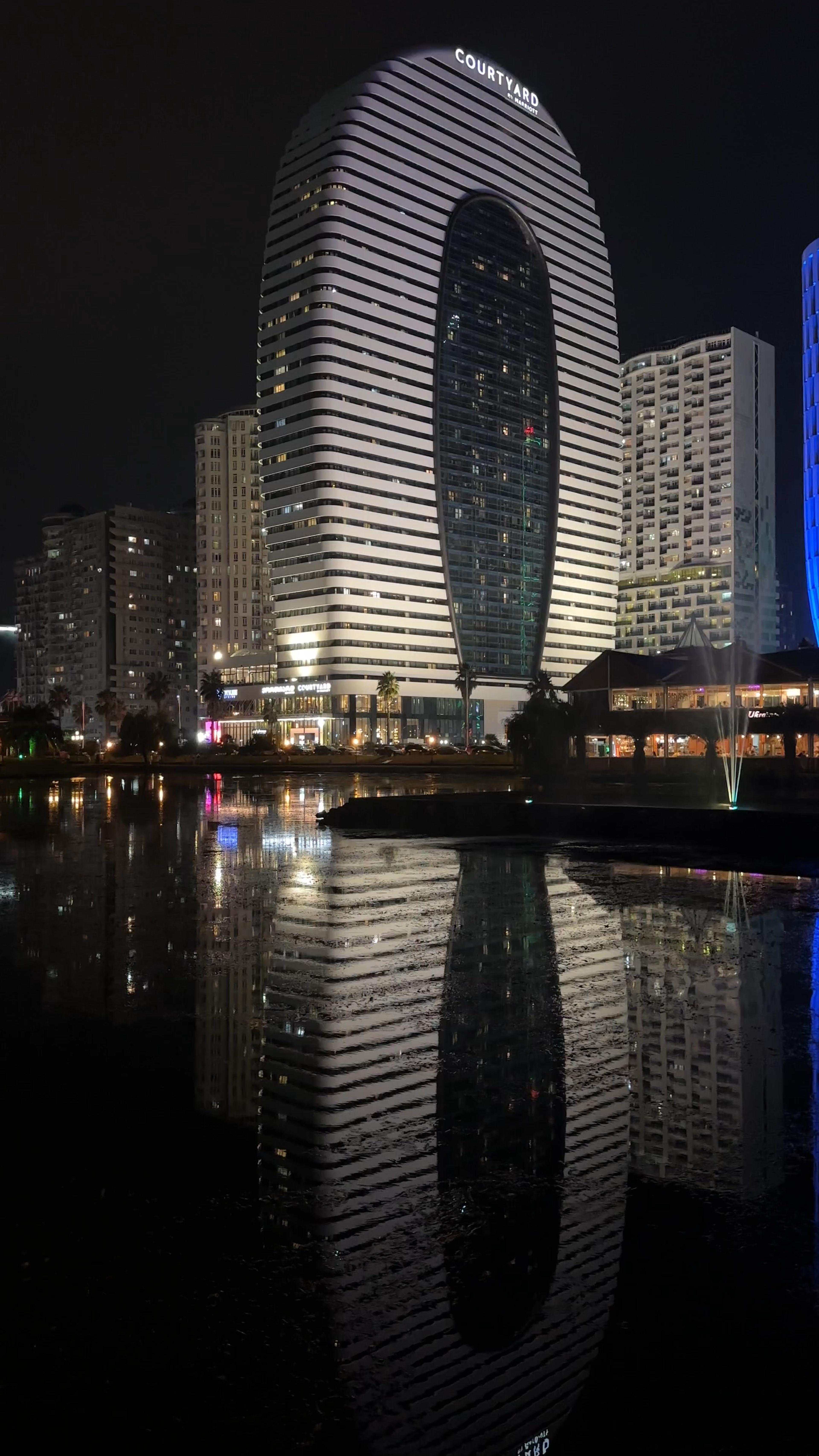 Vibrant Nightscape at Batumi Boulevard, Georgia