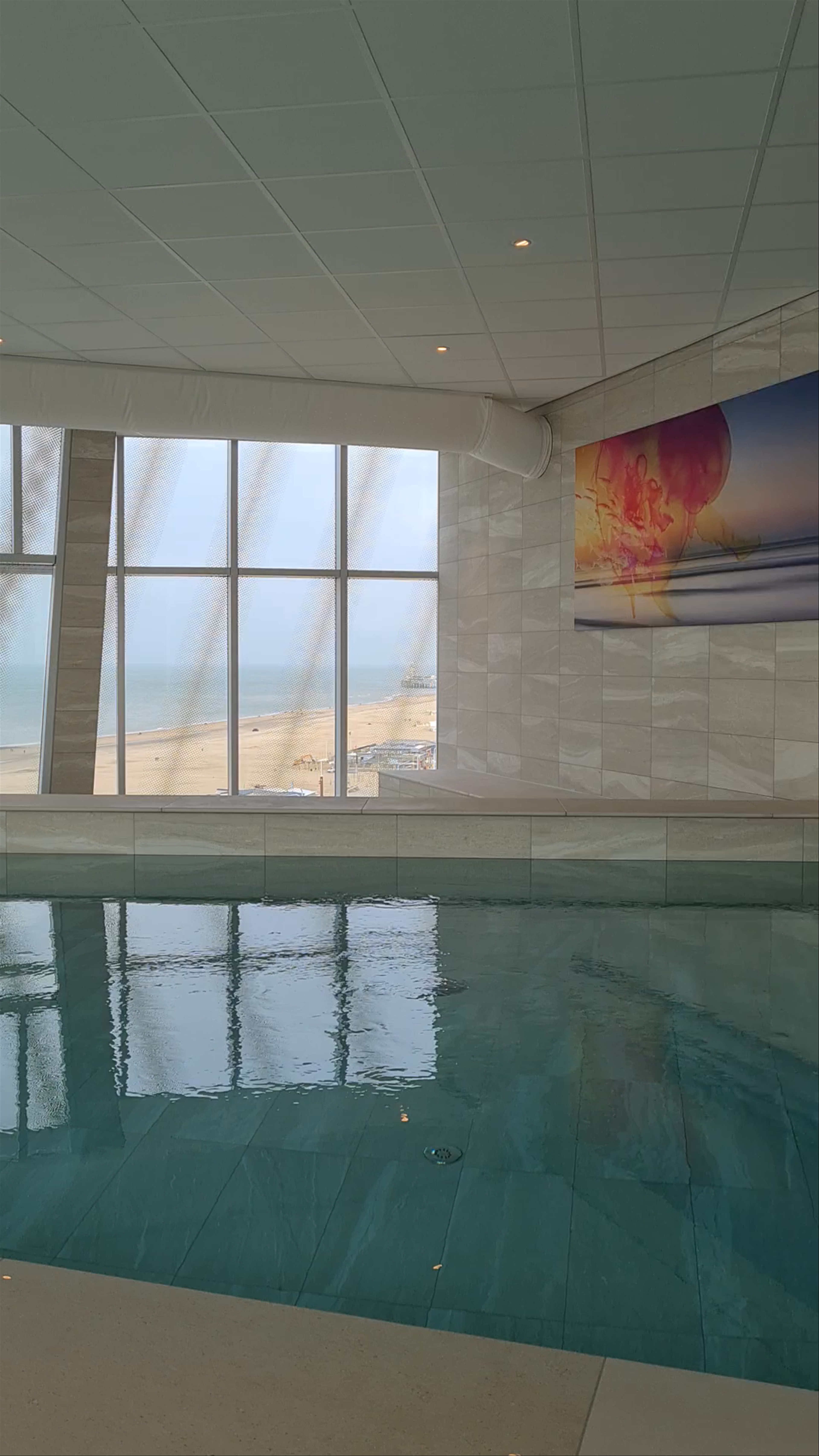 Serene Indoor Pool Overlooking Scheveningen Beach in The Hague