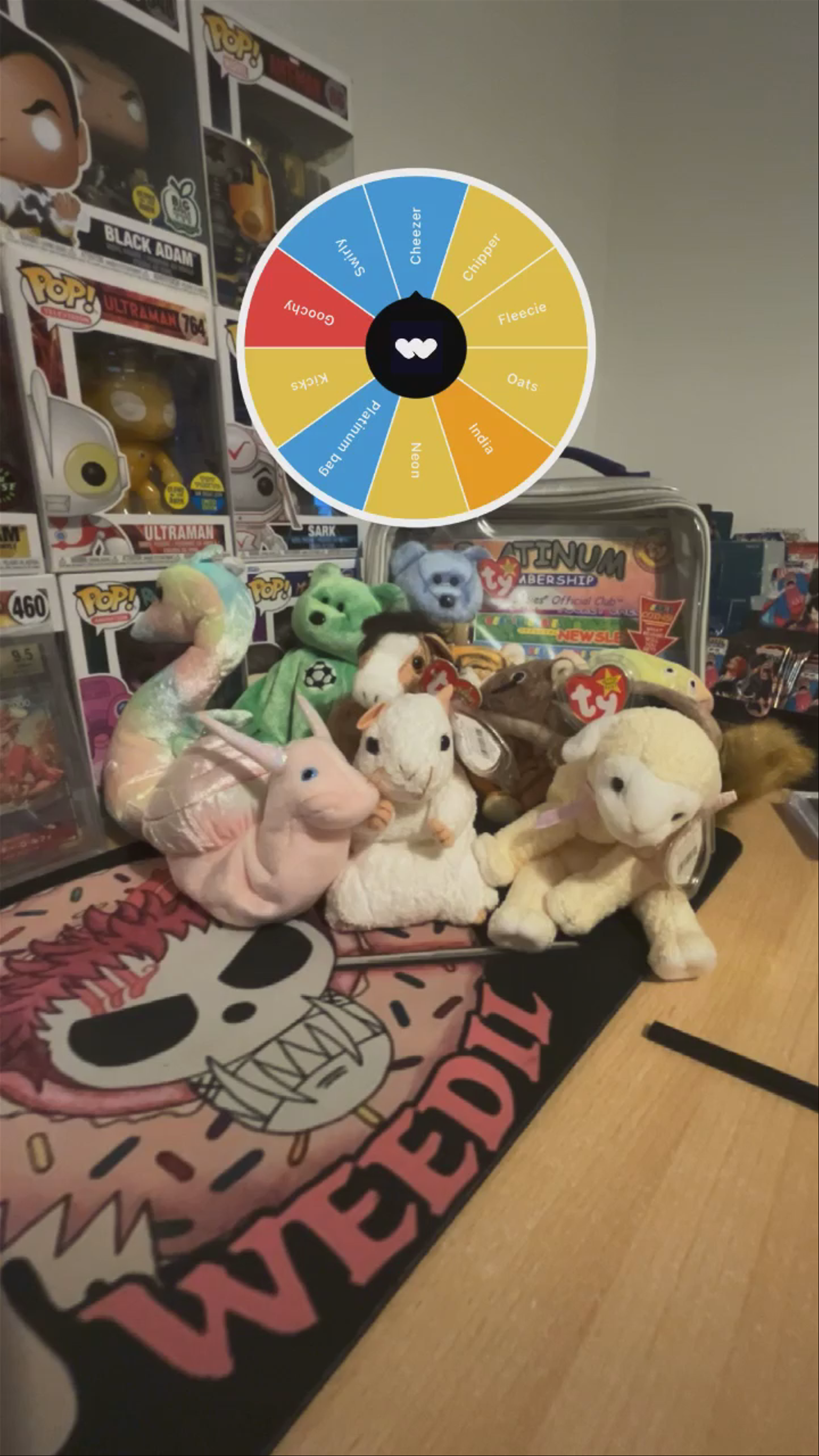 Beanie baby wheel £10 spins