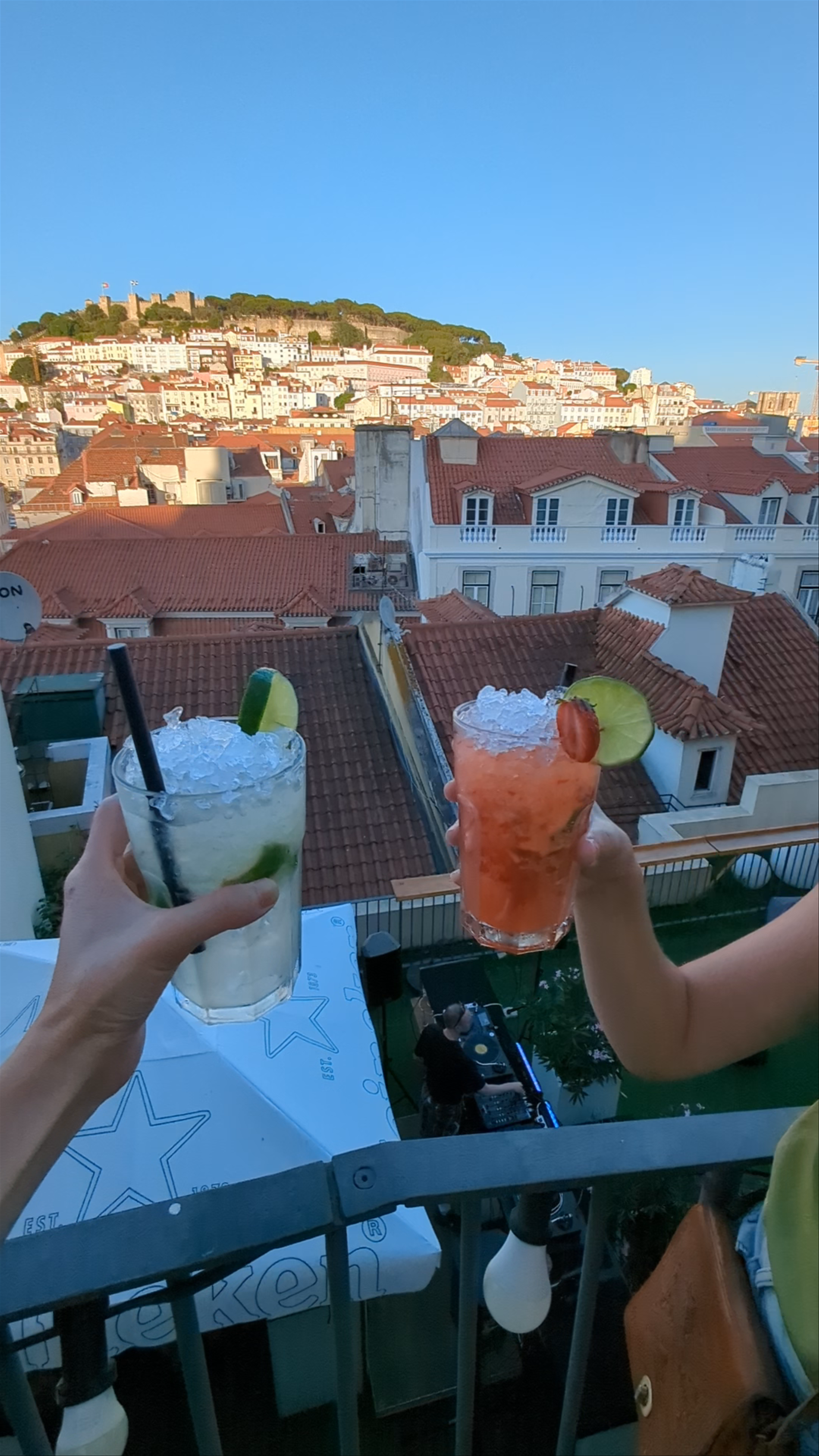 Sunset Rooftop Cheers with Stunning Lisbon Views at Carmo Terrace