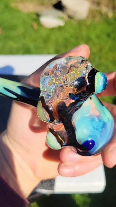 Preview pic of Hash pipe.  Bubble hash hammer #10 slyme,  jetblack and silver fume