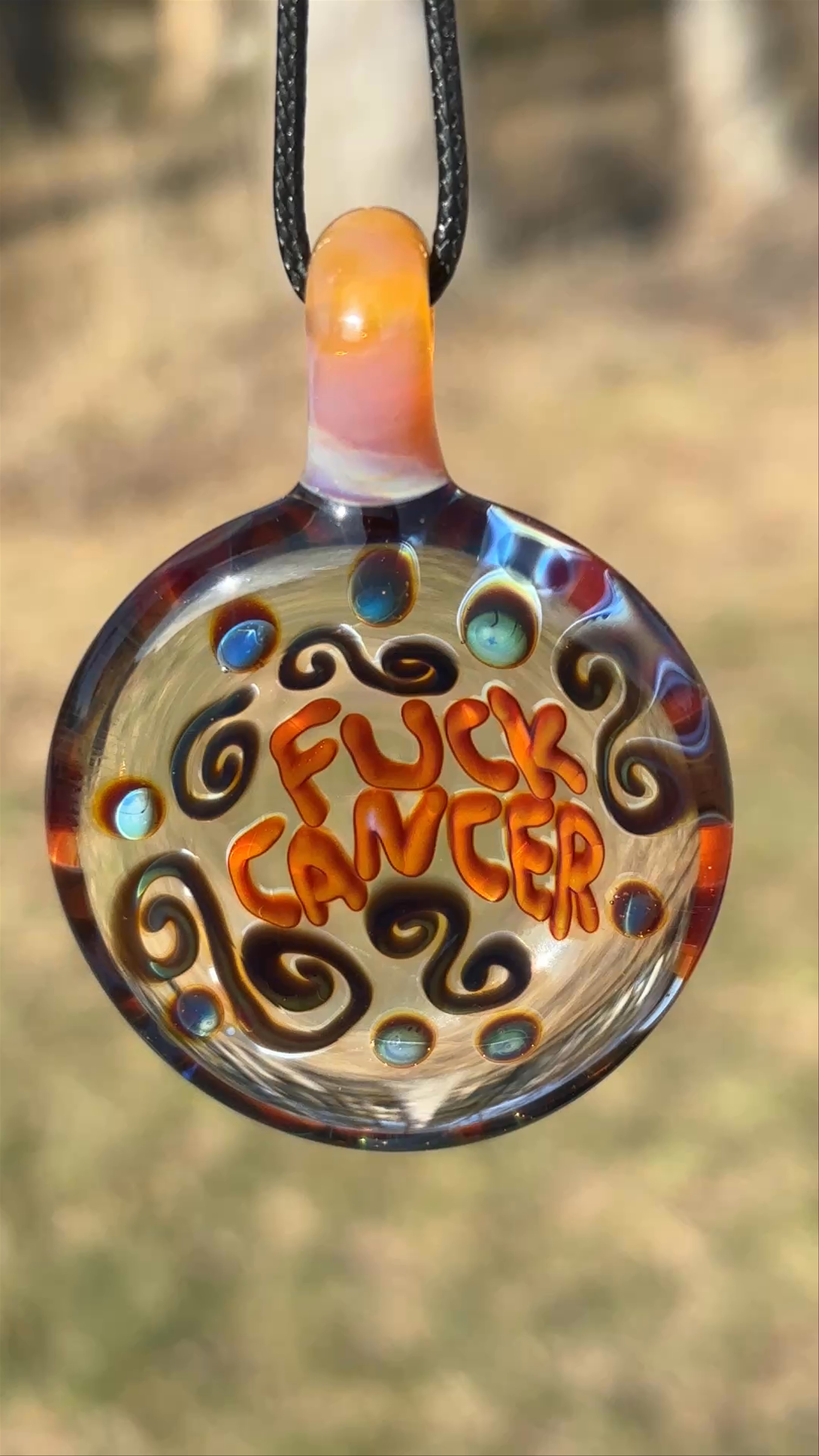 Preview pic of “Fuck Cancer” pendant necklace