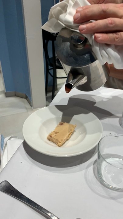 Eslava - nougat ice cream with hot chocolate - Tapas Bars Near Me - Seville, SE