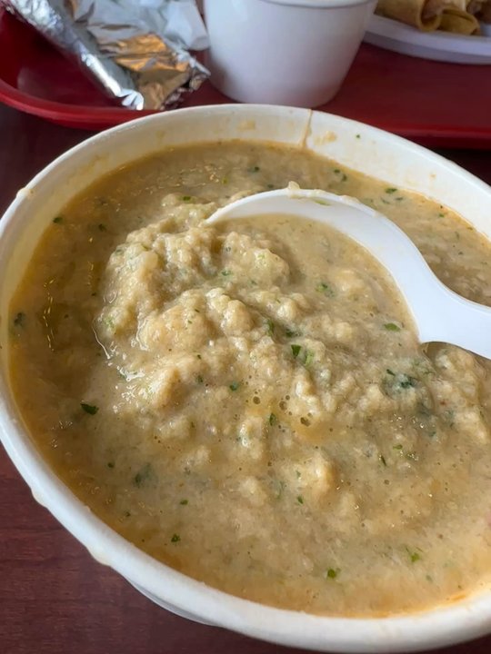 Pavlos Tacos - They blended up their chicken soup for me.  Was good. - Mexican Near Me - Encinitas, California