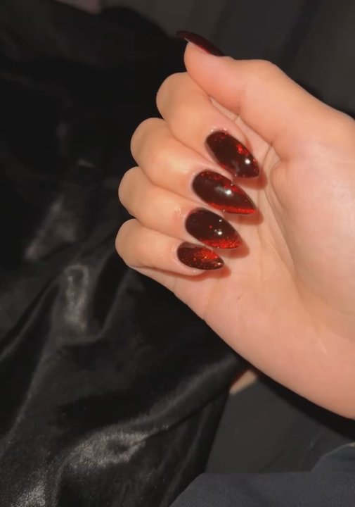 The Nail Lounge - Newest set, cat eye with black and red - Nail Salons Near Me - Gilbert, Arizona
