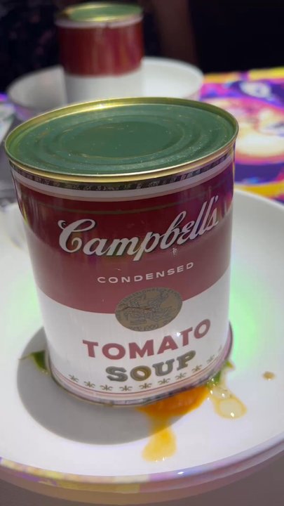 7 Paintings - Lifting the can from the food in the Warhol course. - Dinner Theater Near Me - Mountain View, California