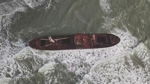 An abandoned ship In Tierra Del Fuego Argentina