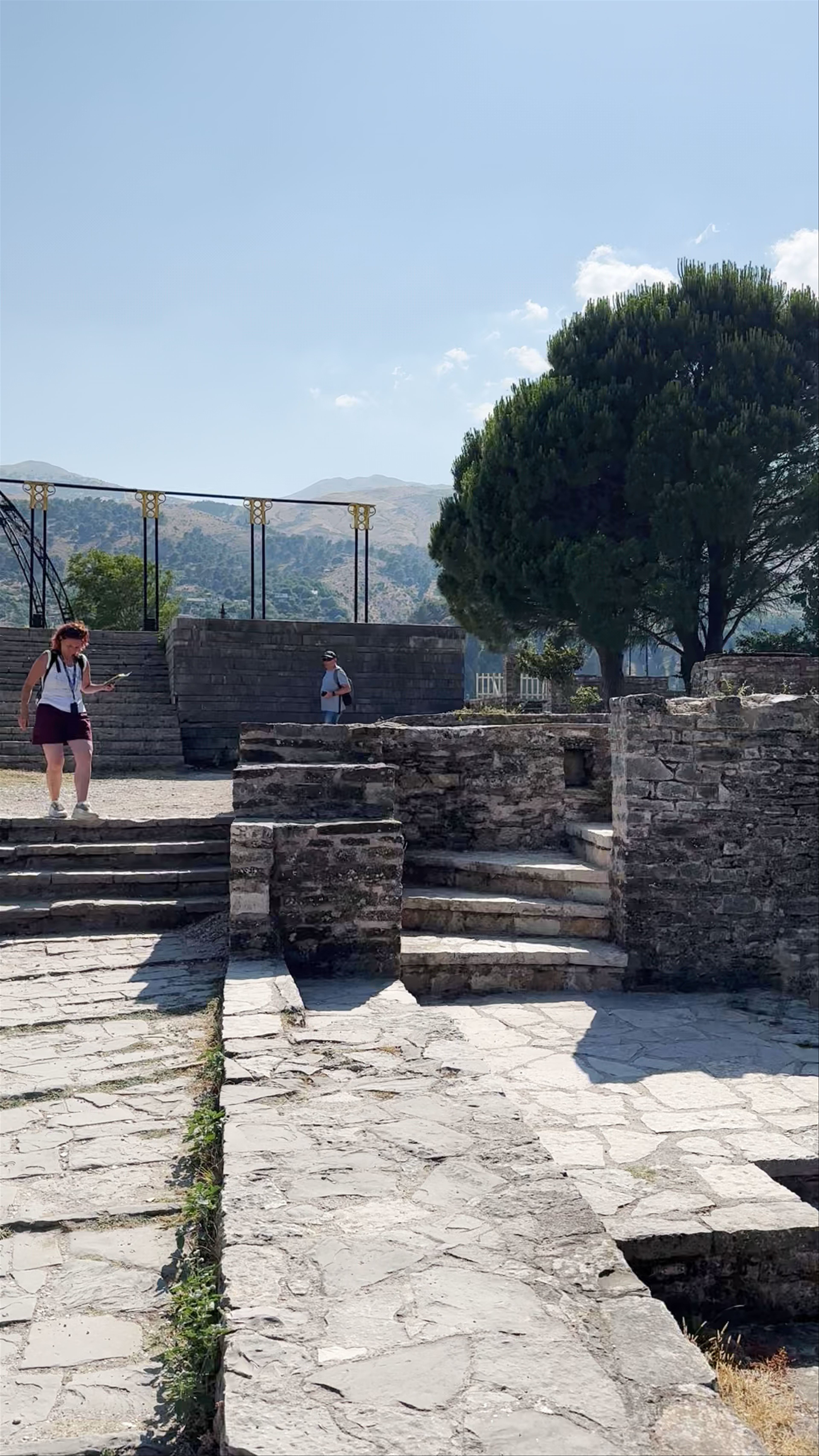 Clock Tower in Gjirokastër: Historic Charm Amid Albanian Mountains