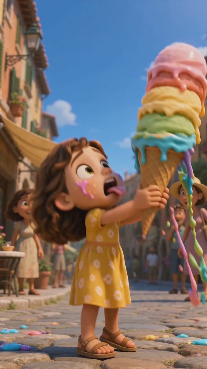 Having Ice Cream under hot weather