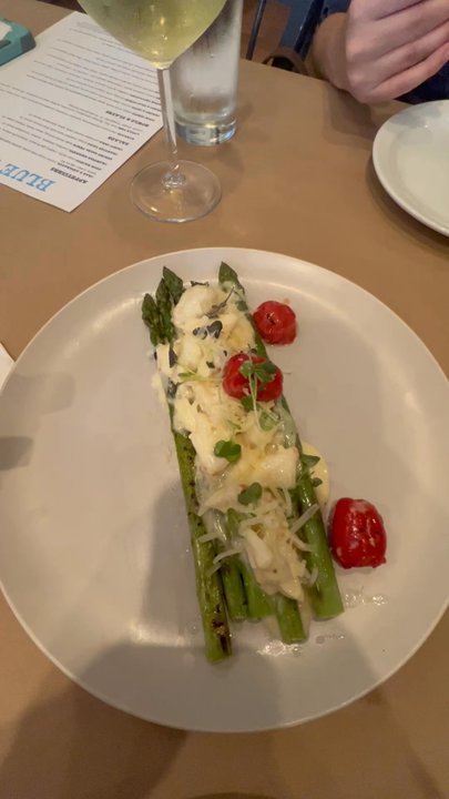 Blue Denim Restaurant - Crab and asparagus appetizer. So simple but so delicious - Cajun/Creole Near Me - Greensboro, North Carolina