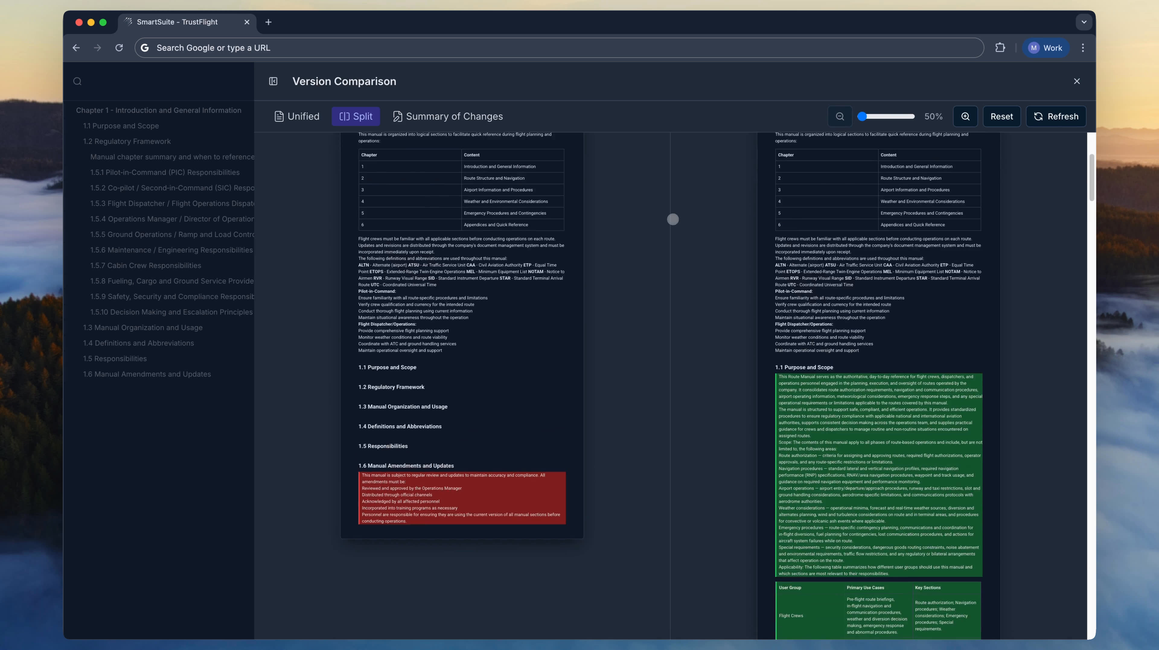 Inline and side-by-side comparison