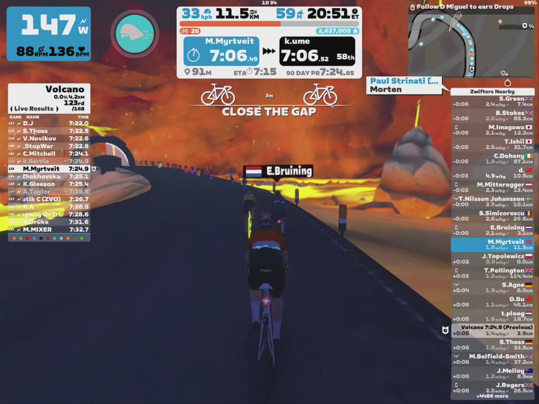 Zwift - Pacer Group Ride: Volcano Circuit in Watopia with Miguel
