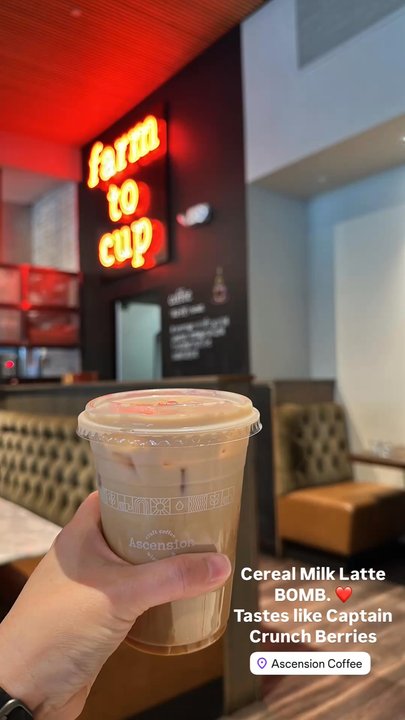 Ascension Coffee - Frisco - This is the BEST latte I've had in Frisco, TX! So yummy, the cereal milk latte with an added pump of white chocolate. BOMB! - Cafes Near Me - Frisco, Texas