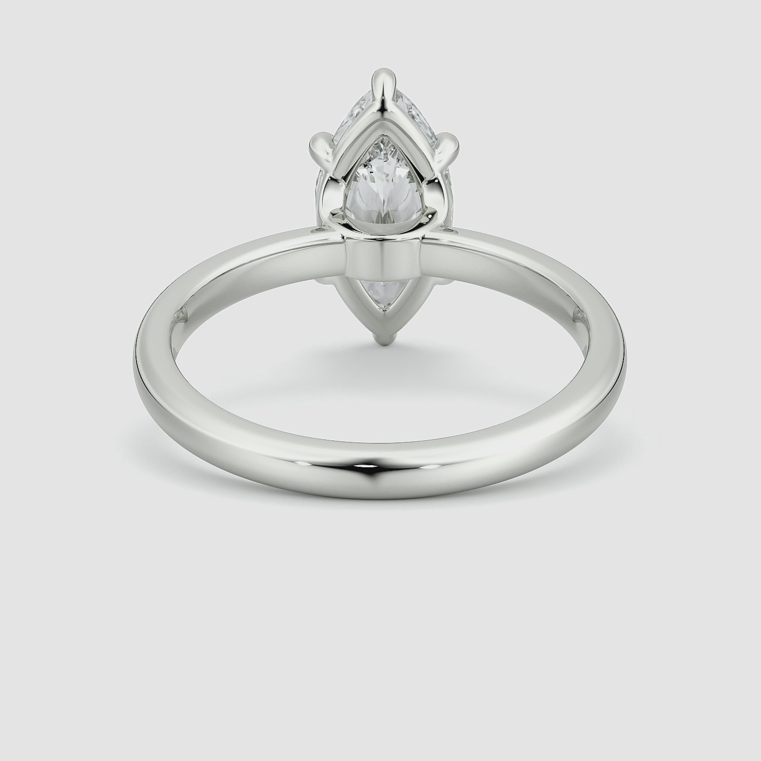 The Signature 6 Prong | Marquise | 18k | White Gold | bandAccent: Plain | bandWidth: large | hiddenHalo: no | diamondOrientation: vertical | caratWeight: other