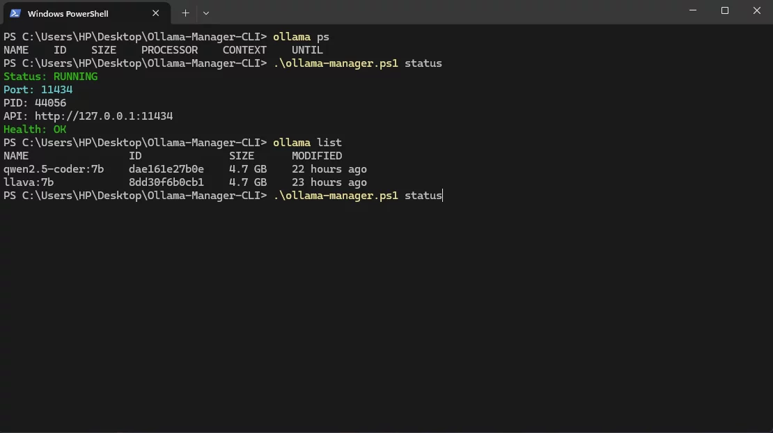 CLI: Ollama-Manager image 1