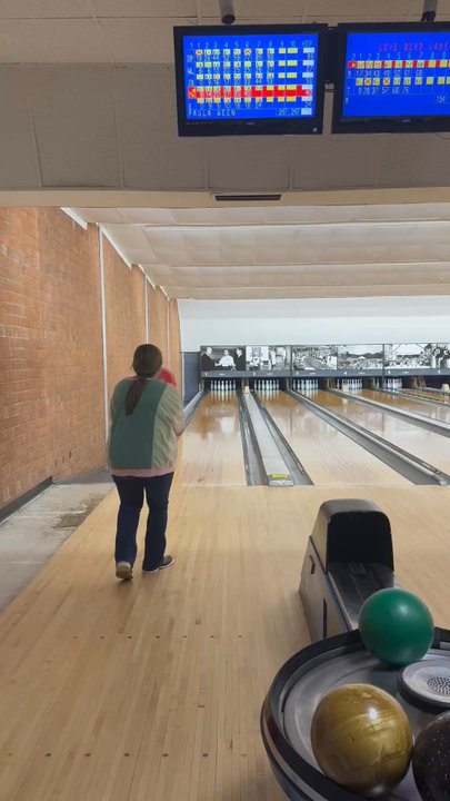 Textile Lanes - Lane one with a gutter ball. - Bowling Near Me - Belmont, North Carolina