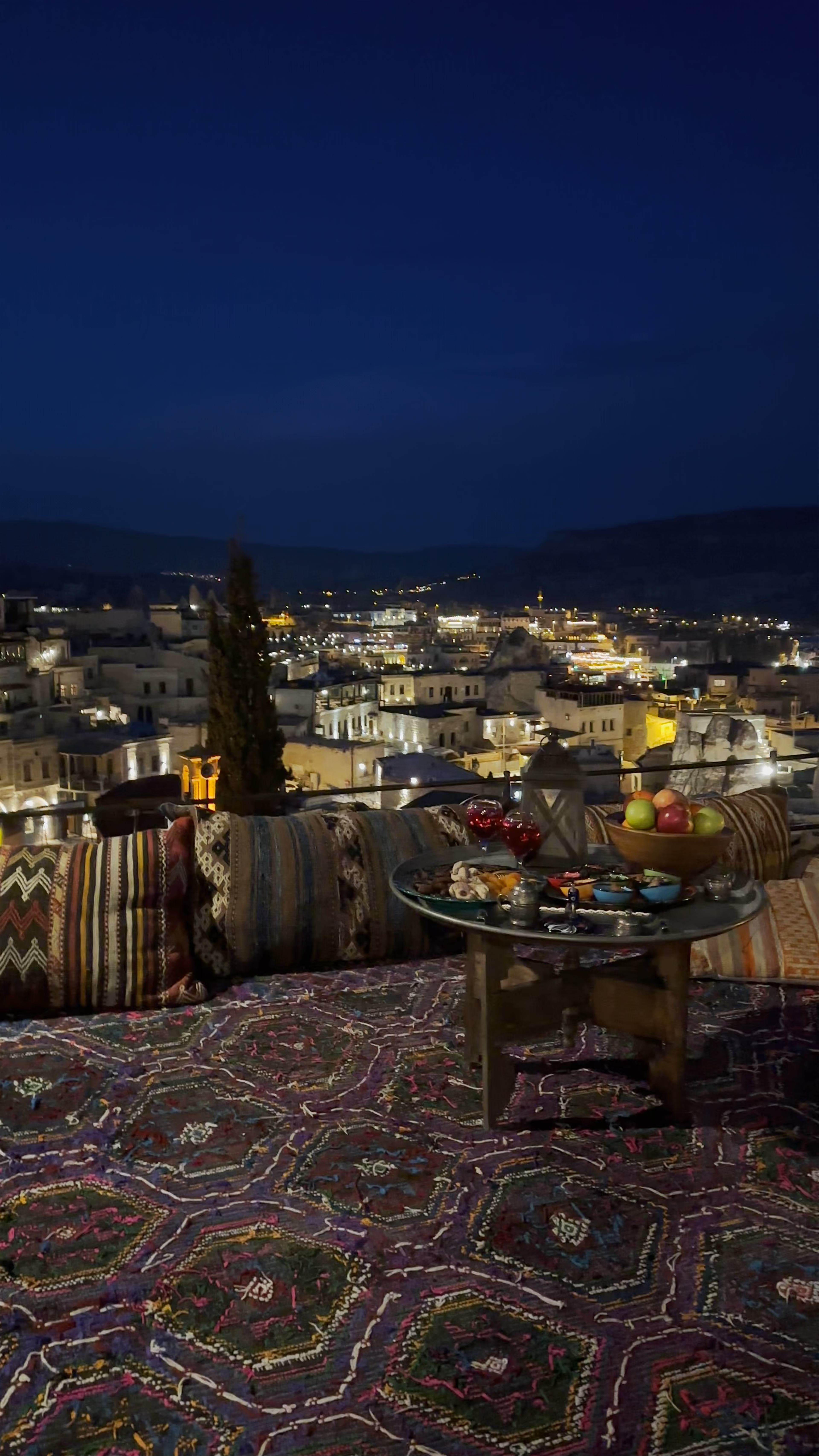 Enchanting Night View from Mithra Cave Hotel in Cappadocia