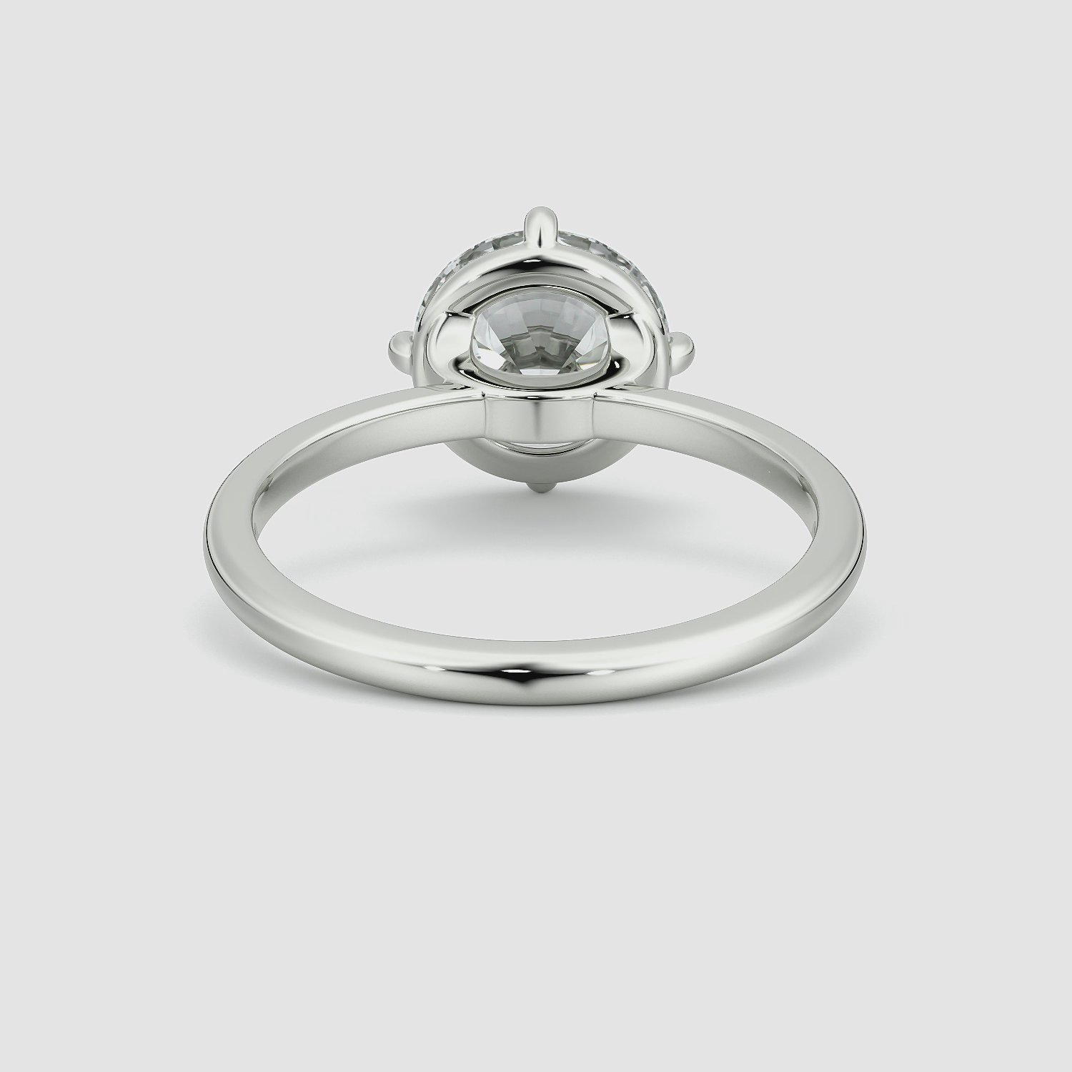 The Compass Solitaire | Round Brilliant | 18k | White Gold | bandAccent: Plain | caratWeight: 1.5ct | diamondOrientation: vertical