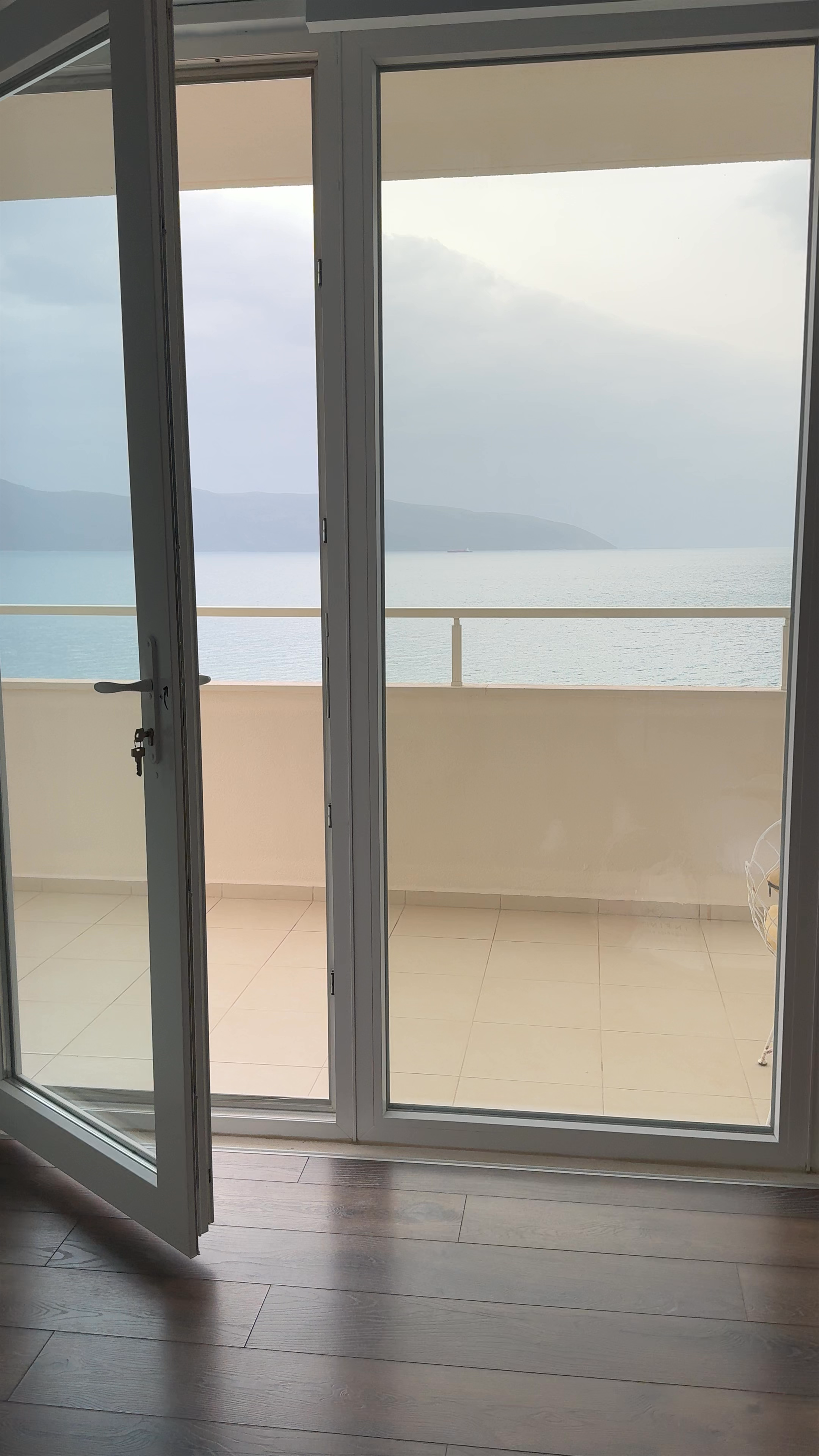 Serene Coastal Views from Vlora Balcony, Albania