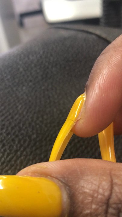 Pretty Nails - Decided I can't take the bending any longer. I'm sitting in another salon getting two nails fixed. - Nail Salons Near Me - Paterson, New Jersey