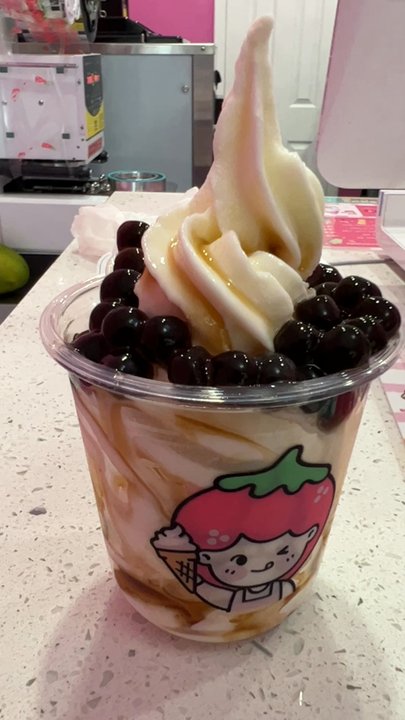Strawberry Home - Brown sugar soft ice cream with tapioca - Desserts Near Me - New York, New York
